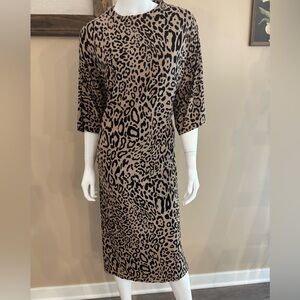 Chico's Leopard Print Long Sleeve Dress